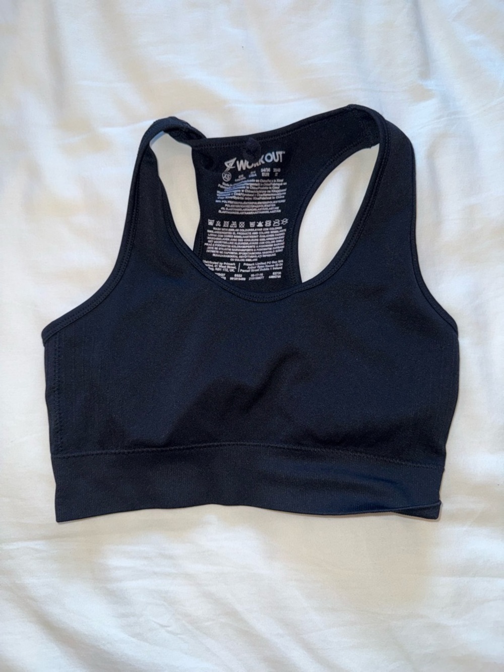 Workout Racerback Sports Bra - Black